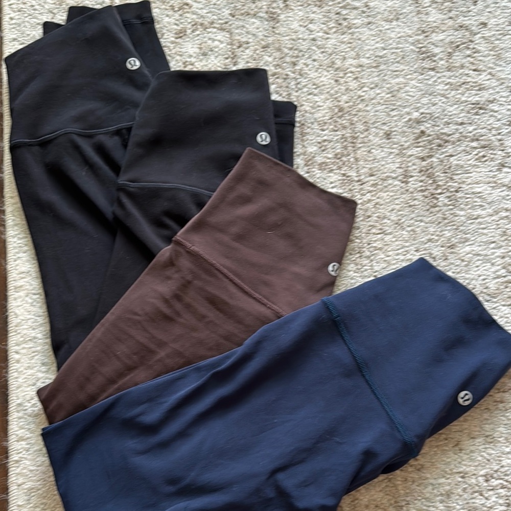Bundle of Lululemon bundle of 4 aligns new without tags size 4 25 inch!
